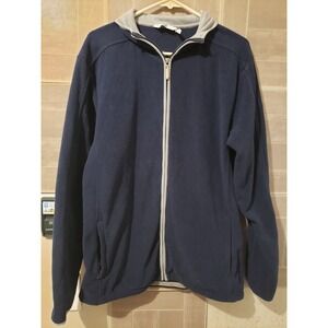 BMW Full Zip Sweat Shirt Hoodie Mens Size L Big Logo On Back Dark Blue‎
